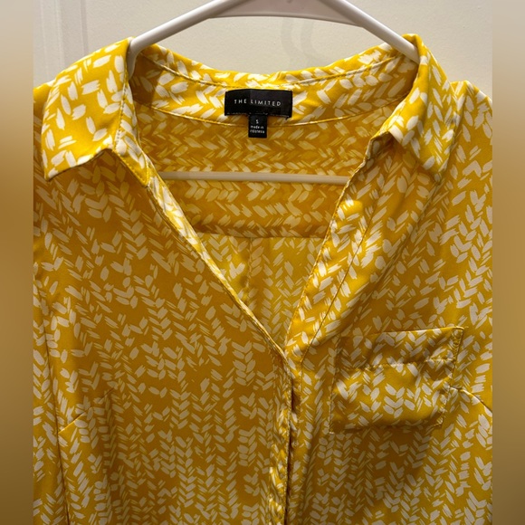 The Limited Yellow and White Button up Blouse | size small | Classic Fit - Picture 4 of 4